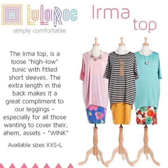 Lularoe Irma Blue Leaf Print Top - Picture 11 of 14